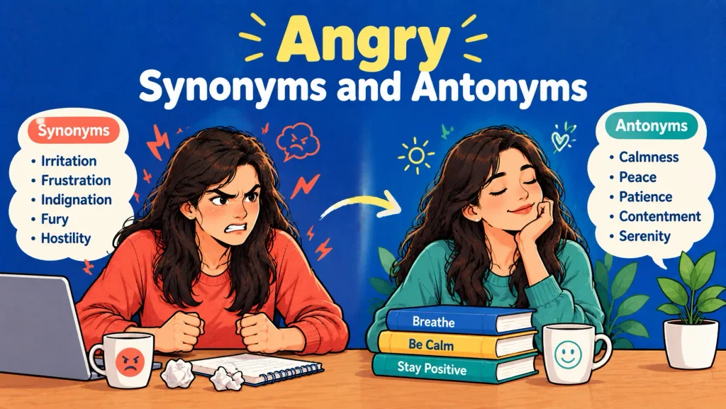 angry synonyms and antonyms