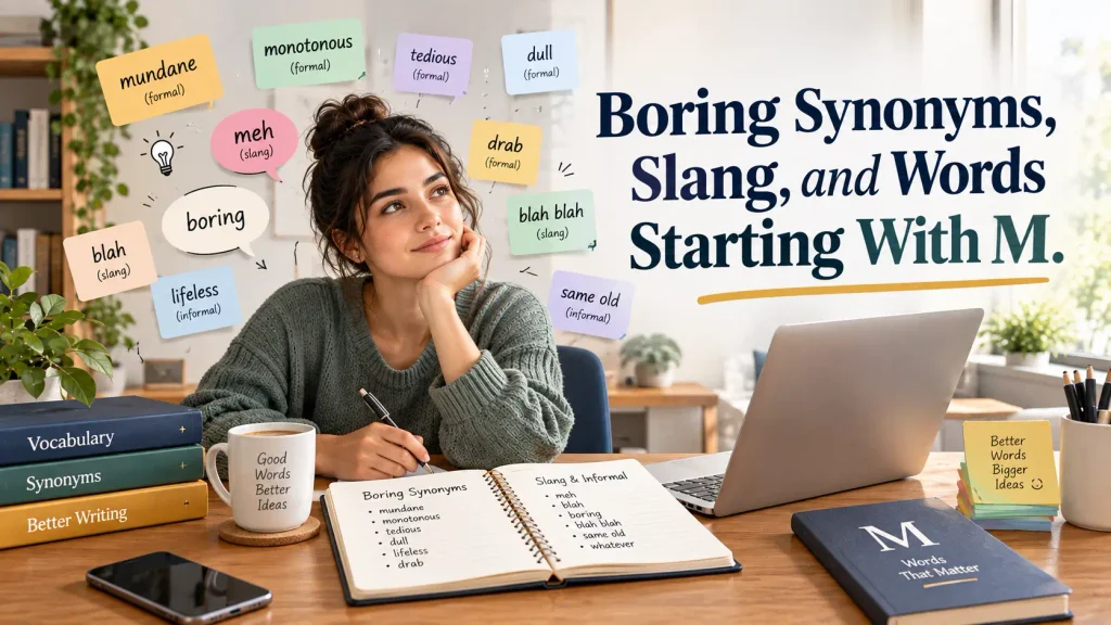 Boring Synonyms, Slang, and Words Starting With M