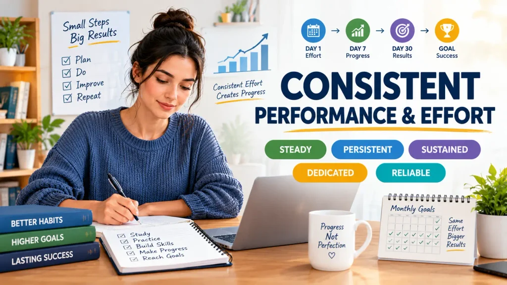 Synonyms for consistent effort