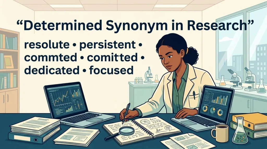 determined synonym in research