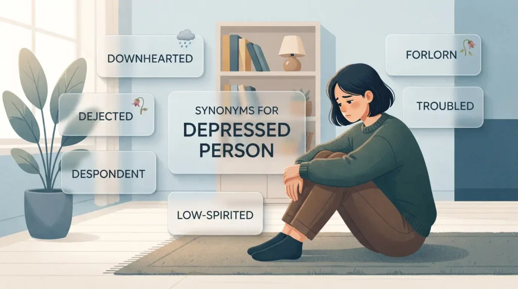 synonyms for depressed person