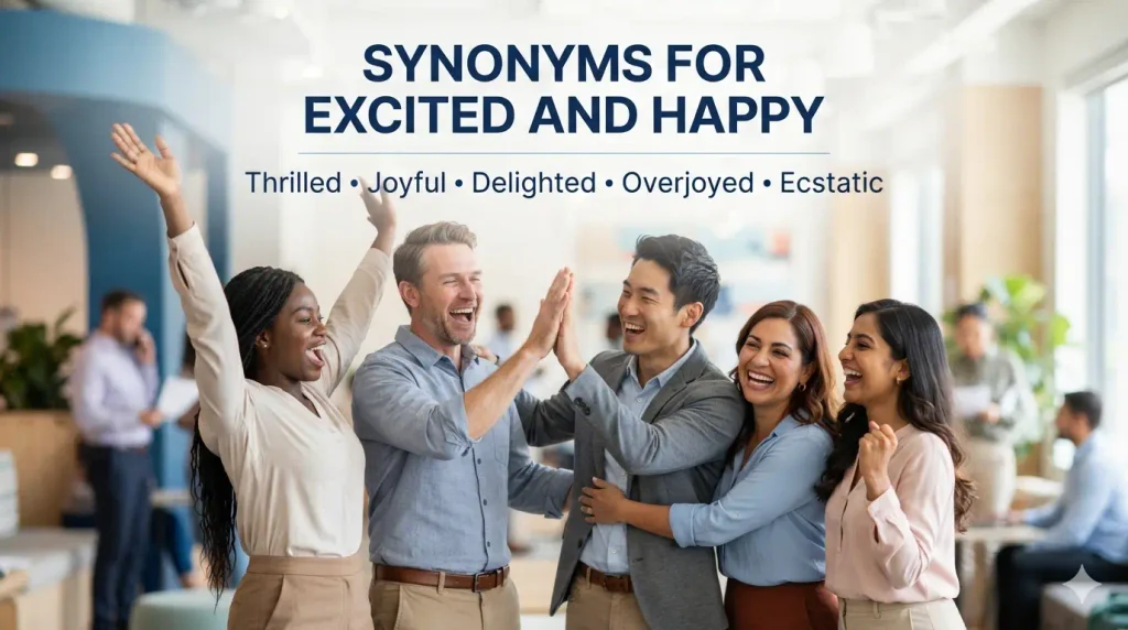 synonyms for excited and happy