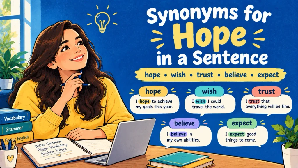 synonyms for hope in a sentence