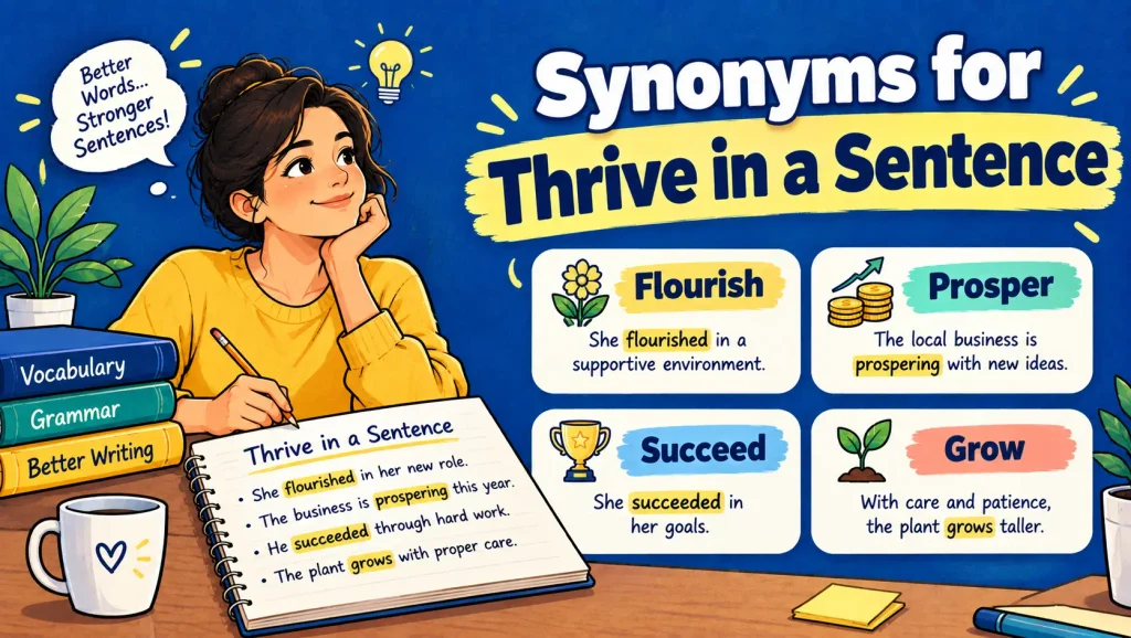 synonyms for thrive in a sentence