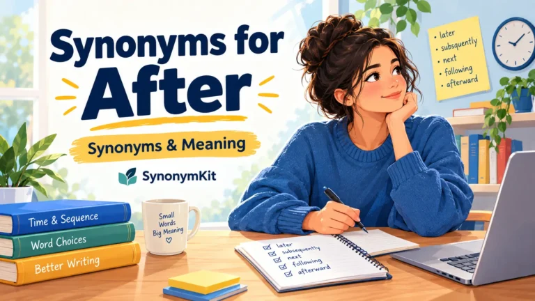 synonyms for after