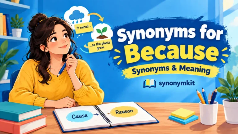 synonyms for because