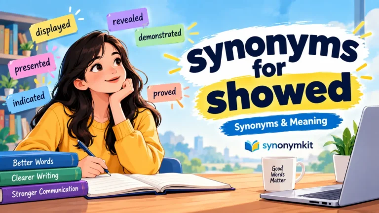 synonyms for showed